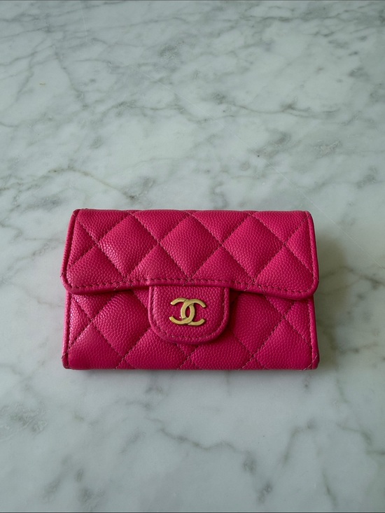 CHANEL Handbags - CHANEL Pink Quilted Flap Card Holder with Gold CC Hardware